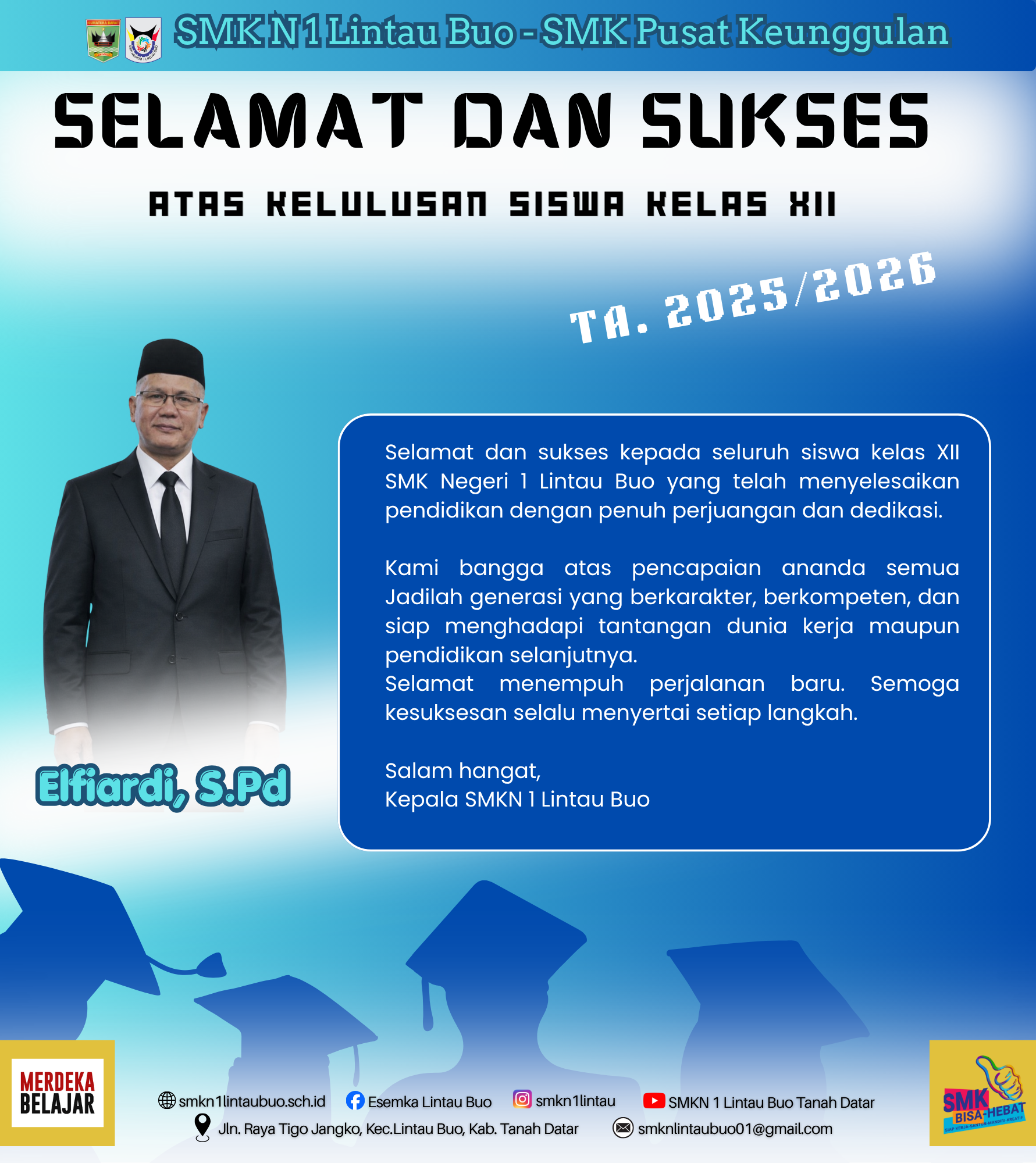 Ucapan Selamat dan Sukses Kepada Kelas XII